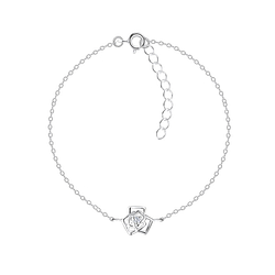Wholesale Sterling Silver Rose Flower Bracelet - JD16442