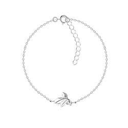 Wholesale Sterling Silver Leaf Bracelet - JD16416