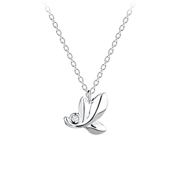 Wholesale Sterling Silver Leaf Necklace - JD16417