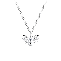 Wholesale Sterling Silver Bee Necklace - JD16448