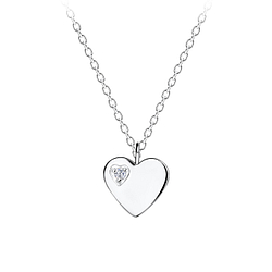 Wholesale Sterling Silver Heart Necklace - JD16436