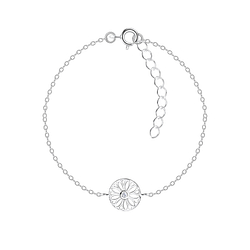 Wholesale Sterling Silver Flower Bracelet - JD12764