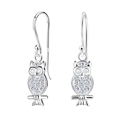 Wholesale Sterling Silver Owl Earrings - JD16347
