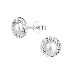 Wholesale Sterling Silver Round Ear Studs - JD16335