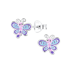 Wholesale Sterling Silver Dragonfly Ear Studs - JD16248