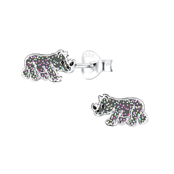 Wholesale Sterling Silver Rhinoceros Ear Studs - JD16274