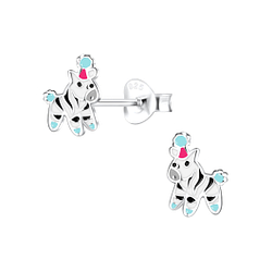 Wholesale Sterling Silver Zebra Ear Studs - JD16259