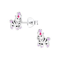 Wholesale Sterling Silver Zebra Ear Studs - JD16260