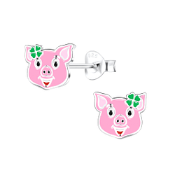 Wholesale Sterling Silver Pig Ear Studs - JD16351
