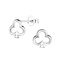 Wholesale Sterling Silver Clubs Ear Studs - JD16393