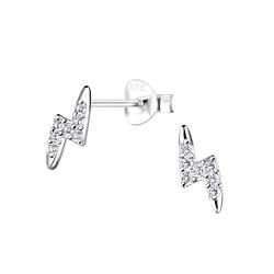 Wholesale Sterling Silver Thunder Bolt Ear Studs - JD16361