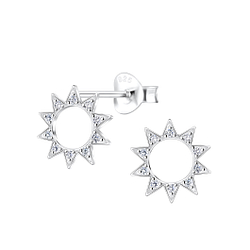 Wholesale Sterling Silver Sun Ear Studs - JD16362