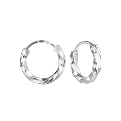 Wholesale 13mm Sterling Silver Twist Ear Hoops - JD16402