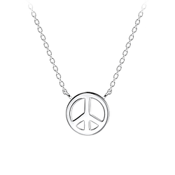 Wholesale Sterling Silver Peace Symbol Necklace - JD16453