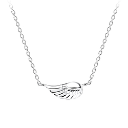 Wholesale Sterling Silver Wing Necklace - JD16110