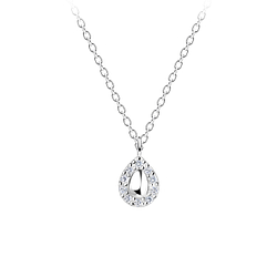 Wholesale Sterling Silver Tear Drop Necklace - JD16375