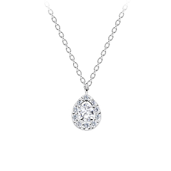 Wholesale Sterling Silver Tear Drop Necklace - JD16379