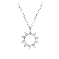 Wholesale Sterling Silver Sun Necklace - JD15769