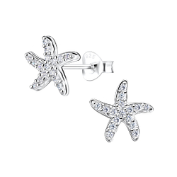 Wholesale Sterling Silver Starfish Ear Studs - JD16521