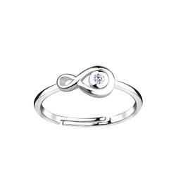 Wholesale Sterling Silver Infinity Adjustable Ring - JD16427
