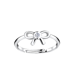 Wholesale Sterling Silver Bow Adjustable Ring - JD16413