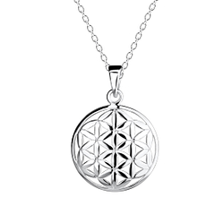 Wholesale Sterling Silver Flower of Life Necklace - JD16585