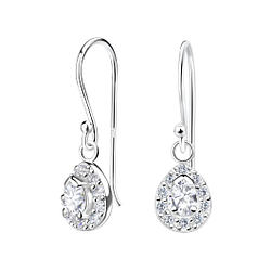 Wholesale Sterling Silver Tear Drop Earrings - JD16345