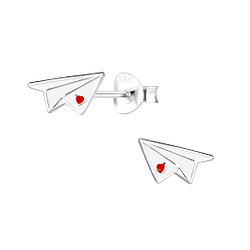 Wholesale Sterling Silver Paper Plane Ear Studs - JD16503