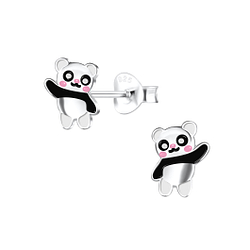 Wholesale Sterling Silver Panda Ear Studs - JD16499