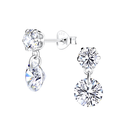 Wholesale Sterling Silver Sparkling Ear Studs - JD16485