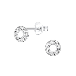 Wholesale Sterling Silver Circle Ear Studs - JD16319