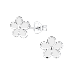 Wholesale Sterling Silver Flower Ear Studs - JD16542