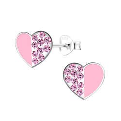 Wholesale Sterling Silver Heart Ear Studs - JD16571