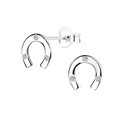 Wholesale Sterling Silver Horseshoe Ear Studs - JD13968