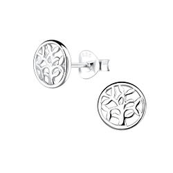 Wholesale Sterling Silver Tree of Life Ear Studs - JD16580