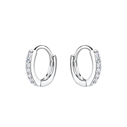 Wholesale 11mm Sterling Silver Huggie Earrings - JD16103