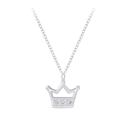 Wholesale Sterling Silver Crown Necklace - JD8306