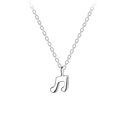 Wholesale Sterling Silver Music Note Necklace - JD16516