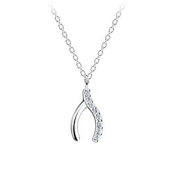 Wholesale Sterling Silver Wishbone Necklace - JD16386