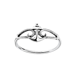 Wholesale Sterling Silver Anchor Ring - JD1697