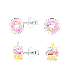 Wholesale Sterling Silver Sweets Ear Studs Set - JD16817