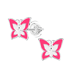 Wholesale Sterling Silver Butterfly Screw Back Ear Studs - JD16998