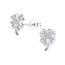 Wholesale Sterling Silver Clover Ear Studs - JD17016