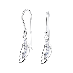 Wholesale Sterling Silver Feather Earrings - JD17025