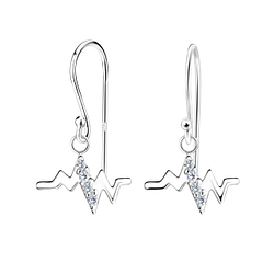 Wholesale Sterling Silver Heartbeat Earrings - JD17026