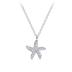 Wholesale Sterling Silver Starfish Necklace - JD17010