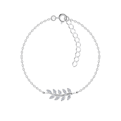 Wholesale Sterling Silver Olive Leaf Bracelet - JD17120