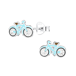 Wholesale Sterling Silver Bicycle Ear Studs - JD17159