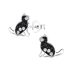 Wholesale Sterling Silver Cat Ear Studs - JD17178
