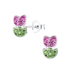 Wholesale Sterling Silver Tulip Flower Ear Studs - JD17032
